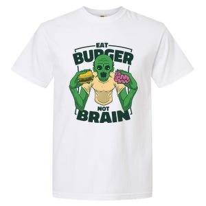 Eat Burger Not Brain Funny Zombie Garment-Dyed Heavyweight T-Shirt