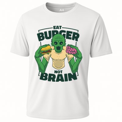 Eat Burger Not Brain Funny Zombie Performance Shirt