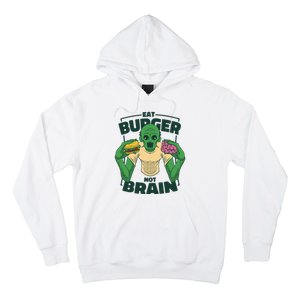 Eat Burger Not Brain Funny Zombie Hoodie