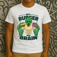 Eat Burger Not Brain Funny Zombie T-Shirt