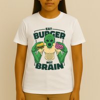 Eat Burger Not Brain Funny Zombie T-Shirt