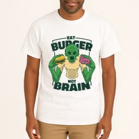 Eat Burger Not Brain Funny Zombie Tall T-Shirt