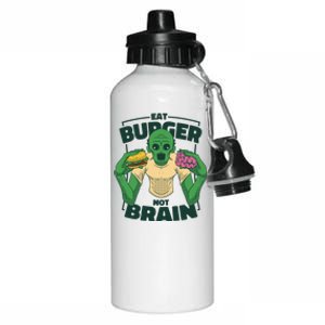 Eat Burger Not Brain Funny Zombie Aluminum Water Bottle