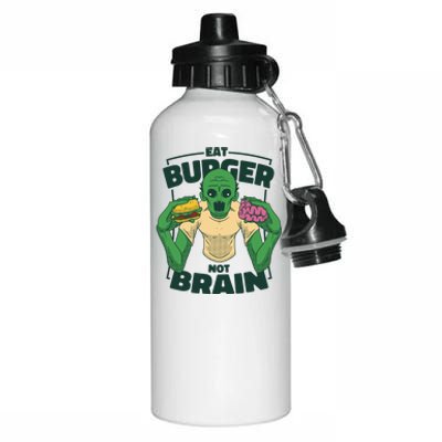 Eat Burger Not Brain Funny Zombie Aluminum Water Bottle 