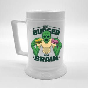 Eat Burger Not Brain Funny Zombie Beer Stein