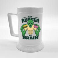 Eat Burger Not Brain Funny Zombie Beer Stein