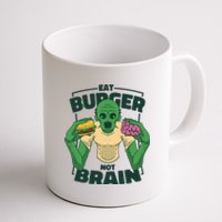 Eat Burger Not Brain Funny Zombie Coffee Mug