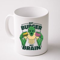 Eat Burger Not Brain Funny Zombie Coffee Mug