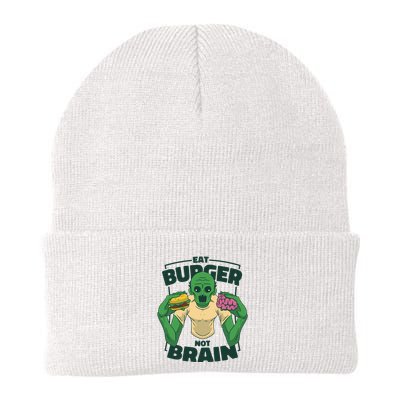 Eat Burger Not Brain Funny Zombie Beanie