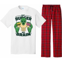 Eat Burger Not Brain Funny Zombie Pajama Set