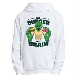 Eat Burger Not Brain Funny Zombie Urban Pullover Hoodie