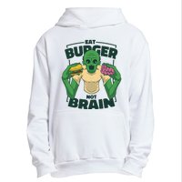 Eat Burger Not Brain Funny Zombie Urban Pullover Hoodie