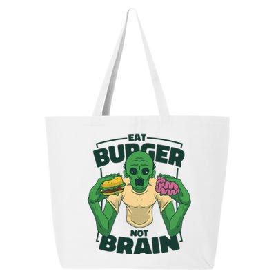 Eat Burger Not Brain Funny Zombie 25L Jumbo Tote