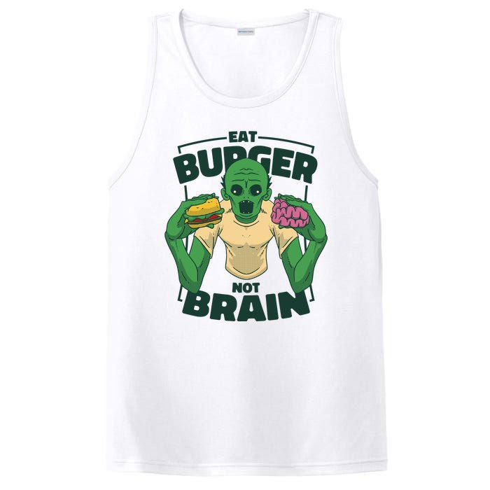 Eat Burger Not Brain Funny Zombie PosiCharge Competitor Tank