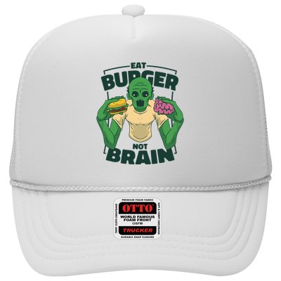 Eat Burger Not Brain Funny Zombie Trucker Hat