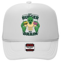 Eat Burger Not Brain Funny Zombie Trucker Hat