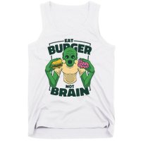 Eat Burger Not Brain Funny Zombie Tank Top