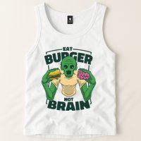 Eat Burger Not Brain Funny Zombie Tank Top