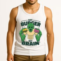 Eat Burger Not Brain Funny Zombie Tank Top