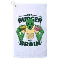 Eat Burger Not Brain Funny Zombie Golf Towel