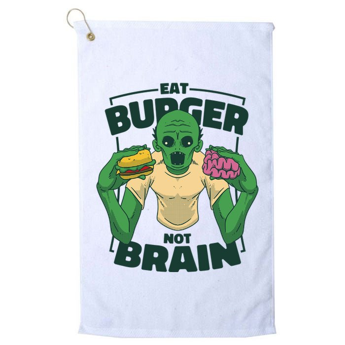Eat Burger Not Brain Funny Zombie Golf Towel