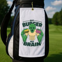 Eat Burger Not Brain Funny Zombie Golf Towel