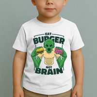 Eat Burger Not Brain Funny Zombie Toddler T-Shirt