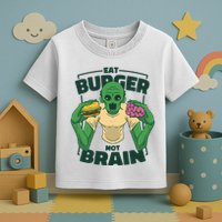Eat Burger Not Brain Funny Zombie Toddler T-Shirt