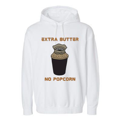 Extra Butter No Popcorn Dune Popcorn Bucket Garment-Dyed Fleece Hoodie