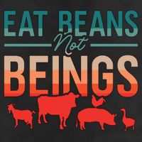 Eat Beans Not Beings Retro Vegan Lifestyle No Meat Veganism Gift 7 Panel Mesh Trucker Snapback Hat