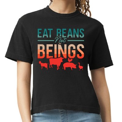 Eat Beans Not Beings Retro Vegan Lifestyle No Meat Veganism Gift Comfort Colors Boxy T-Shirt