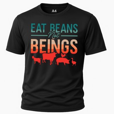Eat Beans Not Beings Retro Vegan Lifestyle No Meat Veganism Gift Performance Shirt