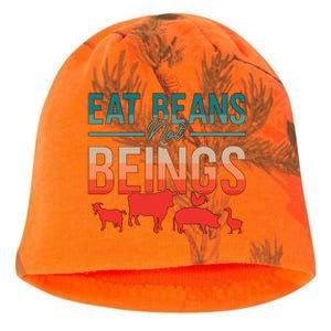 Eat Beans Not Beings Retro Vegan Lifestyle No Meat Veganism Gift Kati - Camo Knit Beanie