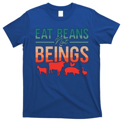 Eat Beans Not Beings Retro Vegan Lifestyle No Meat Veganism Gift T-Shirt