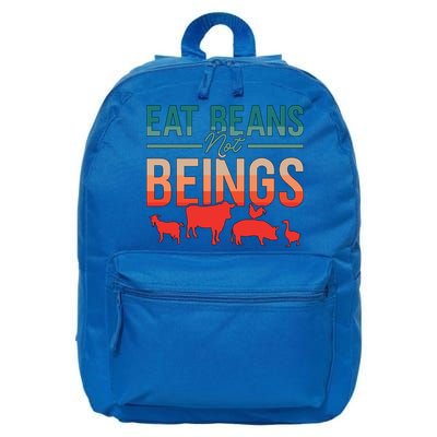 Eat Beans Not Beings Retro Vegan Lifestyle No Meat Veganism Gift 16 in Basic Backpack