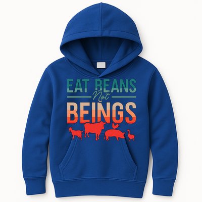 Eat Beans Not Beings Retro Vegan Lifestyle No Meat Veganism Gift Kids Hoodie