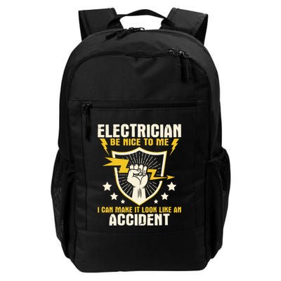 Electrician Be Nice To Me Wireman Lineman Electrical Work Daily Commute Backpack