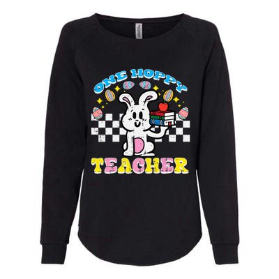 Easter Bunny One Hoppy Teacher Retro Rabbit Womens California Wash Sweatshirt