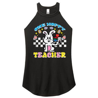 Easter Bunny One Hoppy Teacher Retro Rabbit Women’s Perfect Tri Rocker Tank