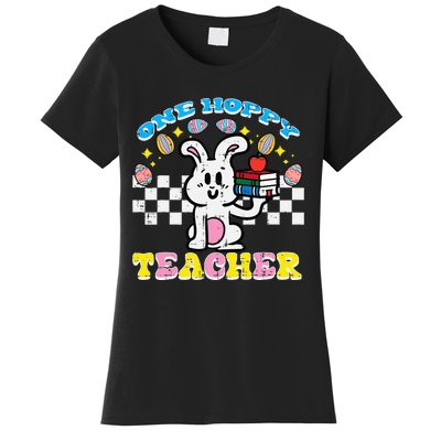 Easter Bunny One Hoppy Teacher Retro Rabbit Women's T-Shirt