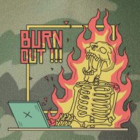 Emotionally Burnt Out Skeleton On Fire Legacy Tie Dye Trucker Hat
