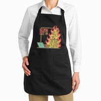 Emotionally Burnt Out Skeleton On Fire Apron