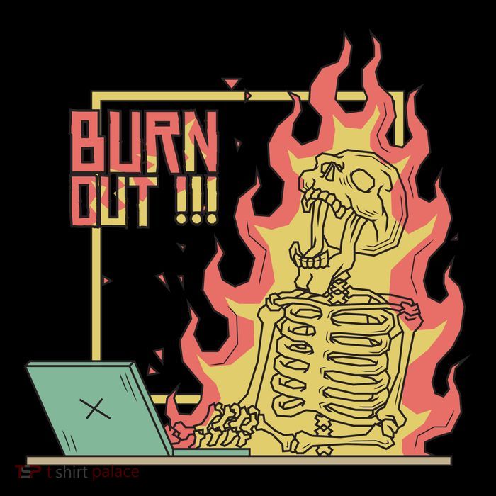 Emotionally Burnt Out Skeleton On Fire Sustainable Bucket Hat