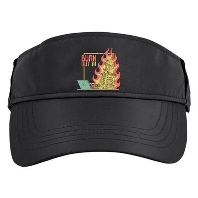 Emotionally Burnt Out Skeleton On Fire Adult Drive Performance Visor