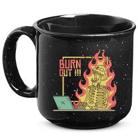 Emotionally Burnt Out Skeleton On Fire 15oz Campfire Ceramic Mug