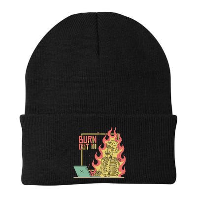 Emotionally Burnt Out Skeleton On Fire Beanie