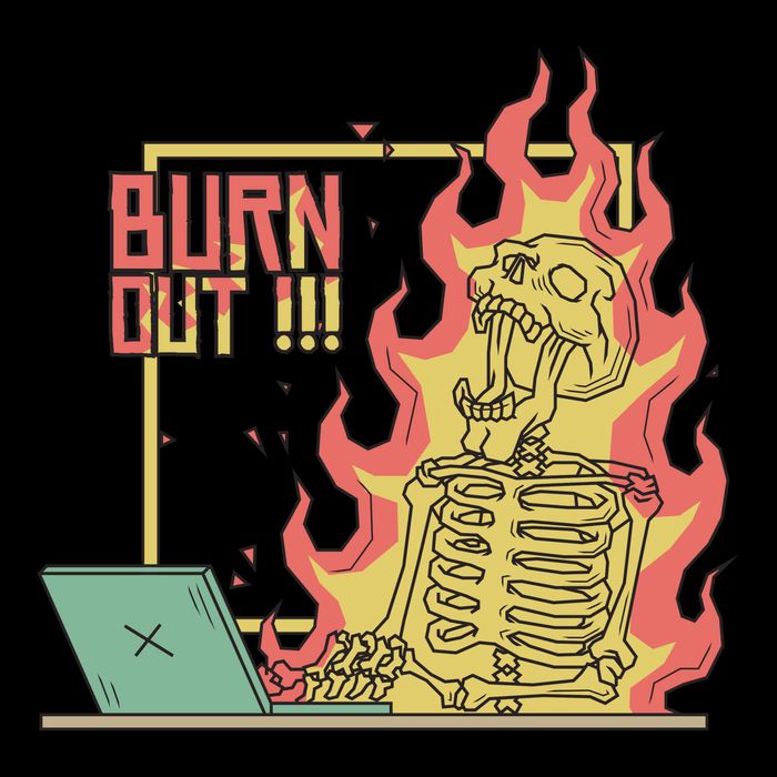 Emotionally Burnt Out Skeleton On Fire 16 in Basic Backpack