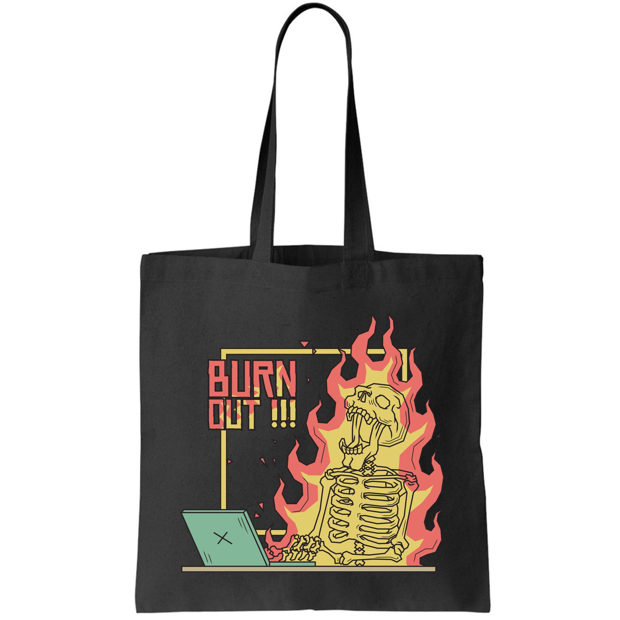 Emotionally Burnt Out Skeleton On Fire Bag