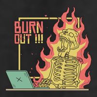 Emotionally Burnt Out Skeleton On Fire Golf Towel