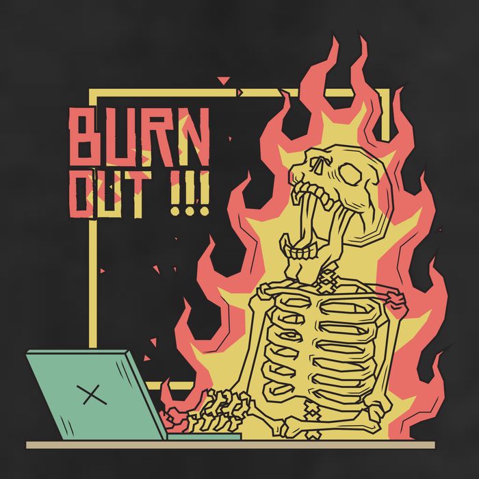 Emotionally Burnt Out Skeleton On Fire Golf Towel